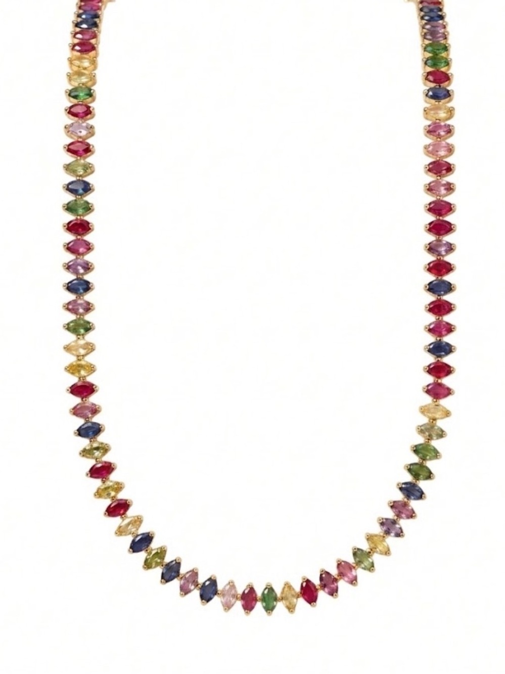 NWT ⚜️♥️⚜️ Piper K Multicolor Gold Cubic Zirconia Necklace